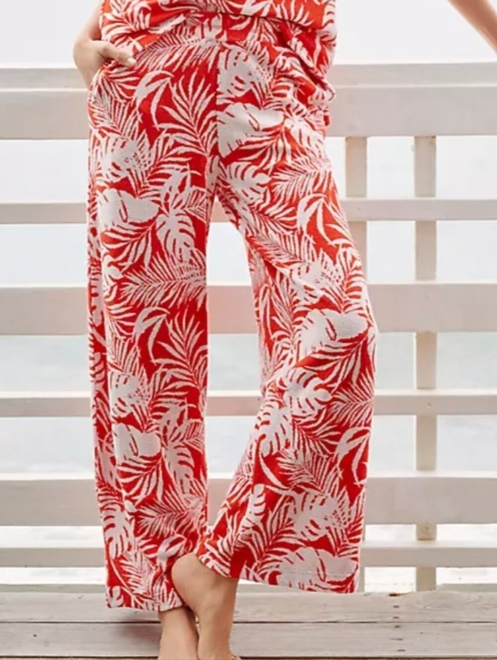 Anthropologie The Upside Sabel Frida orange and white pants S